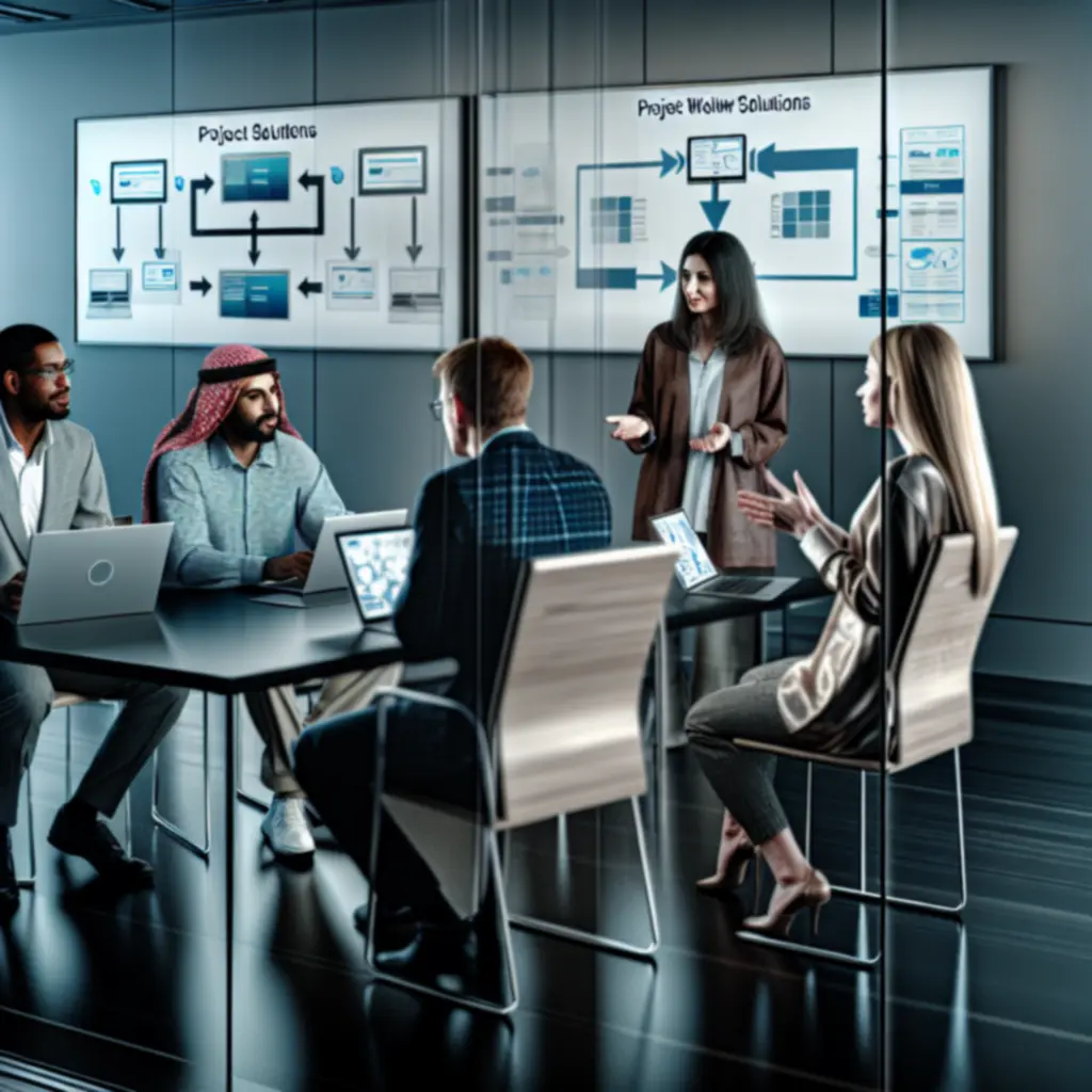KLOPA LTD consultants discussing IT strategy around a conference table.