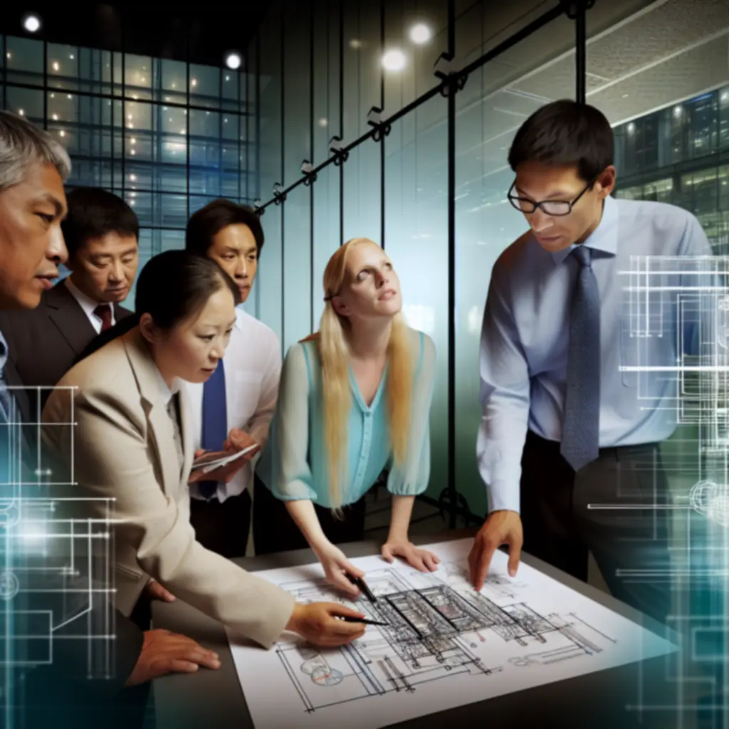 IT consultants designing a modern infrastructure architecture