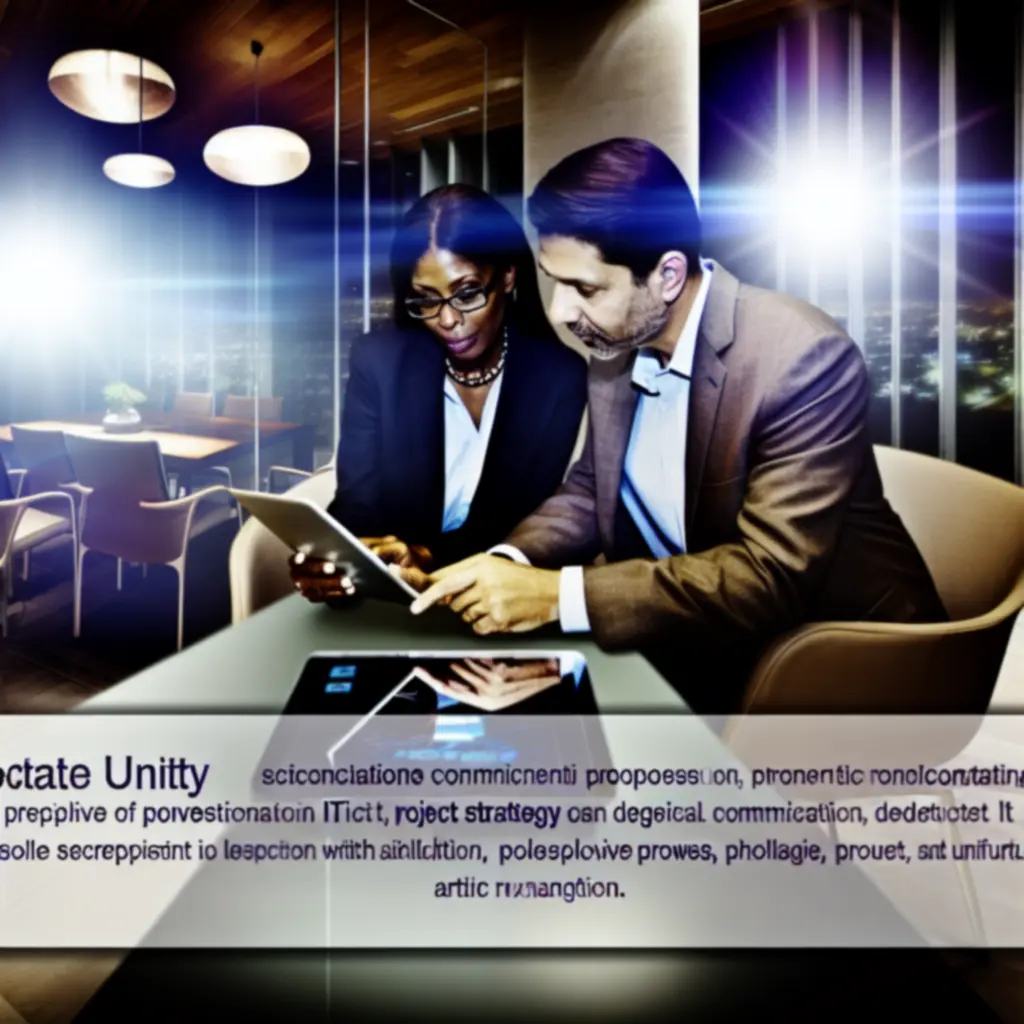 Consultants and client reviewing an IT strategy proposal in a meeting room